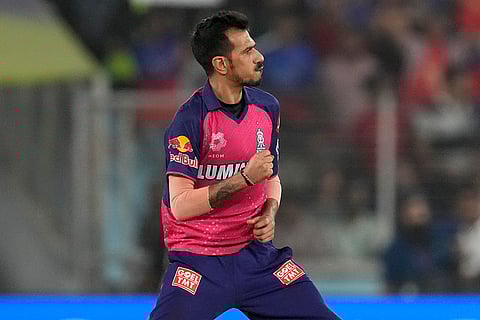 Yuzvendra Chahal celebrates Virat Kohli's wicket